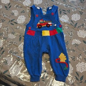 Vintage Le top Firetruck Overalls